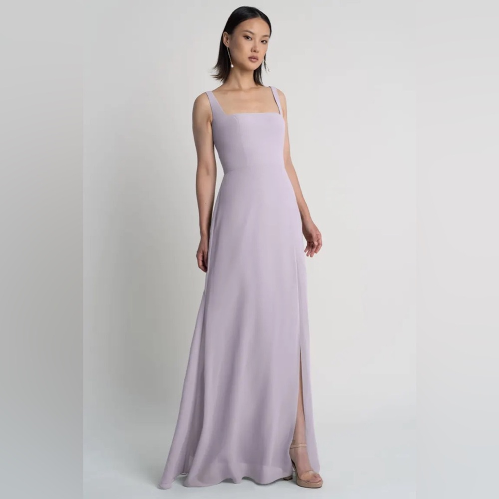NEW - JENNY YOO - JENNA SQUARE NECK DRESS - LILAC MIST - SIZE 14